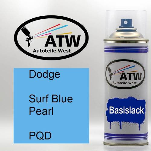 Dodge, Surf Blue Pearl, PQD: 400ml Sprühdose, von ATW Autoteile West.
